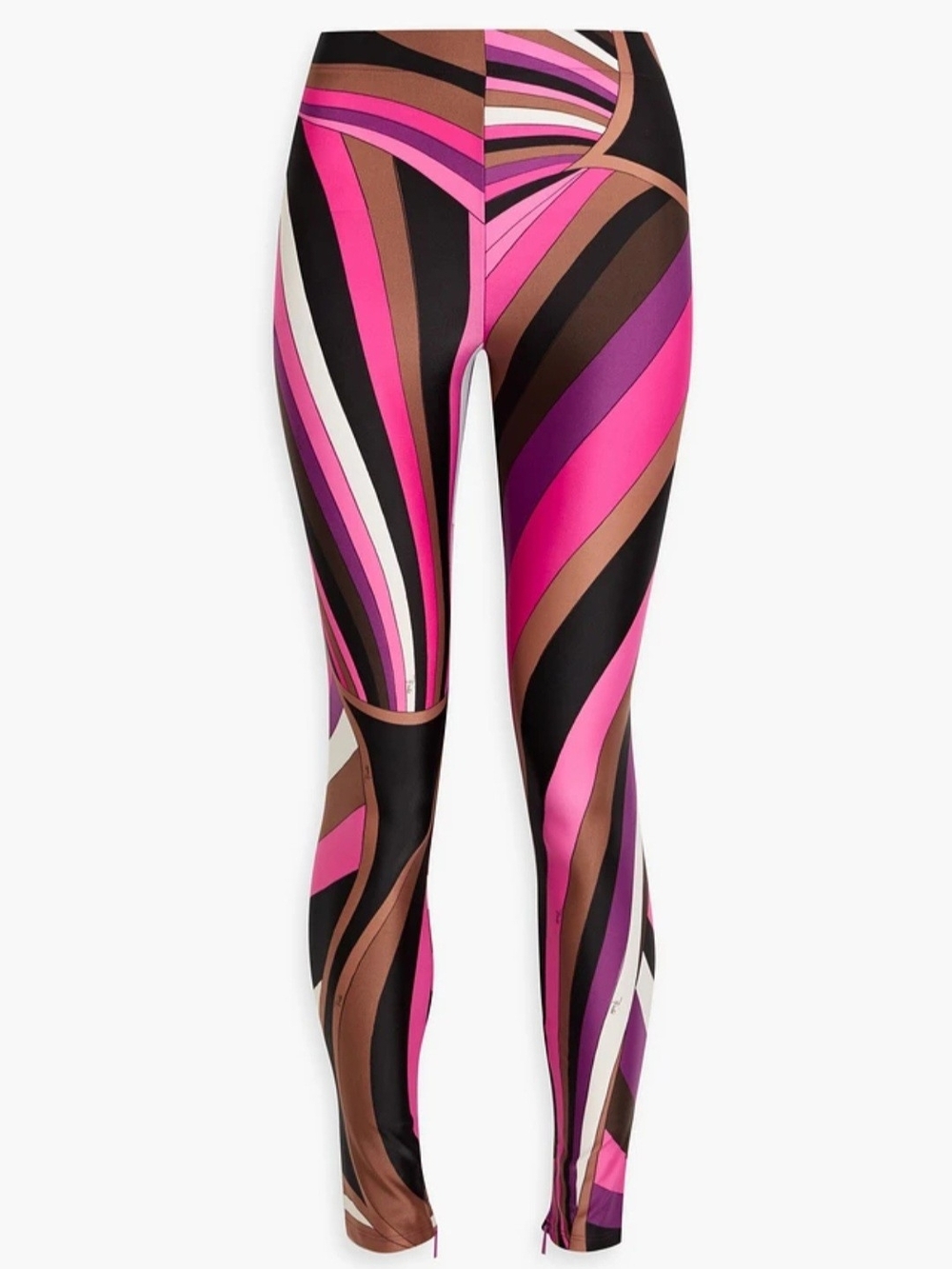 Emilio Pucci Multicolor Pink Brown Black Swirl Leggings